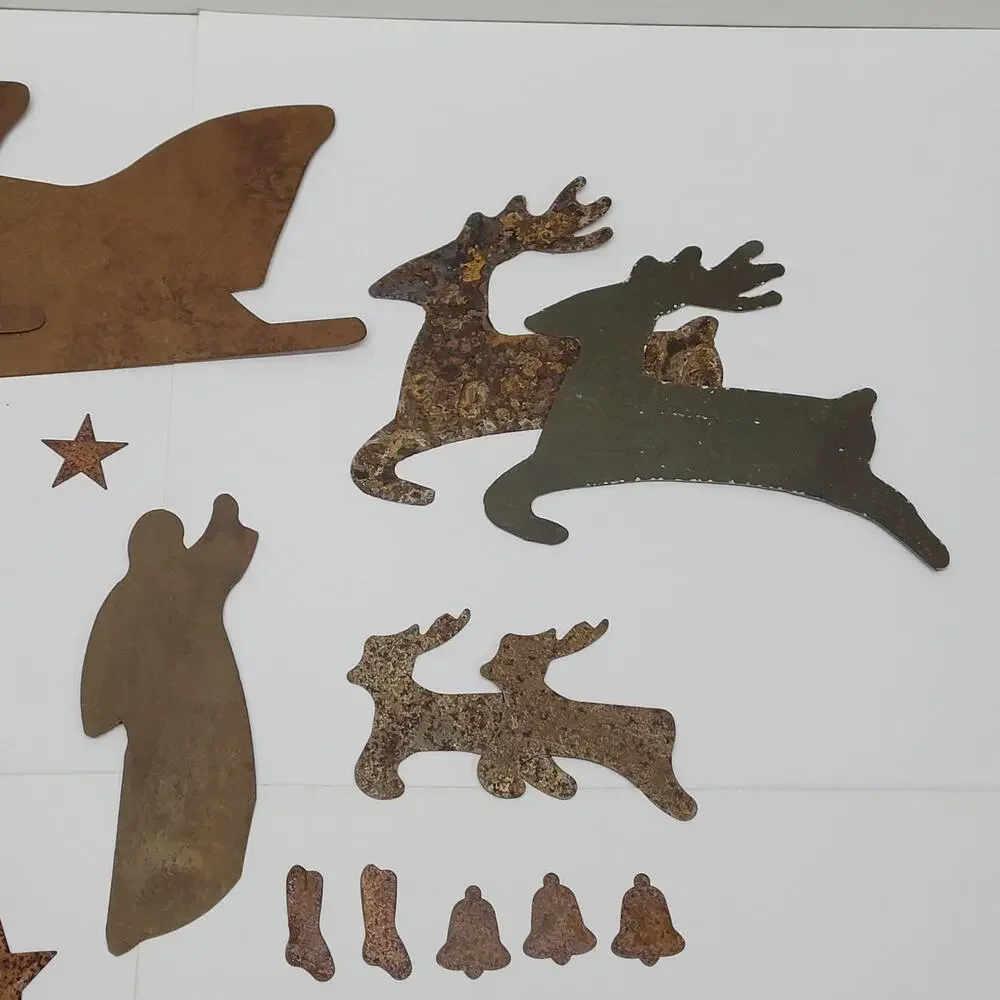 Rusty Tin-Tiques Craft Supplies Winter Holiday Christmas Lot of 27 Misc Pieces